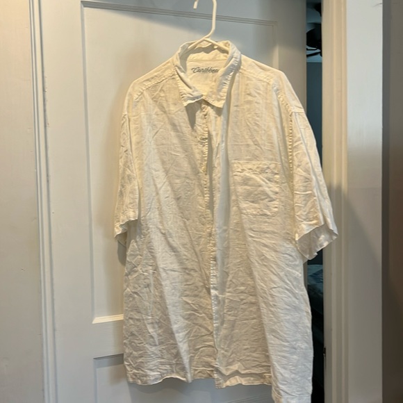 carribean Other - Men’s short sleeve casual shirt. Off white. Size 3XB. Caribbean brand.